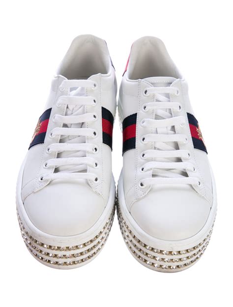 gucci ace sneaker with crystals